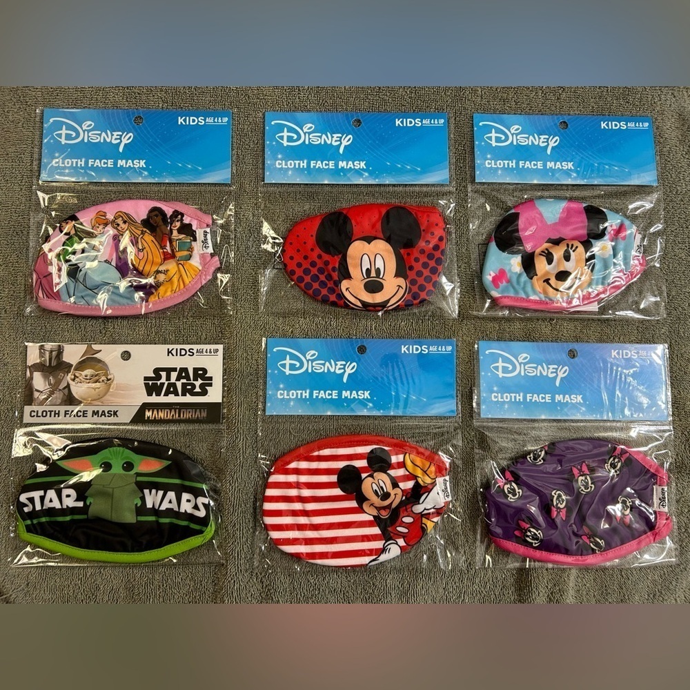New! Disney Cloth Face Masks Lot of 6